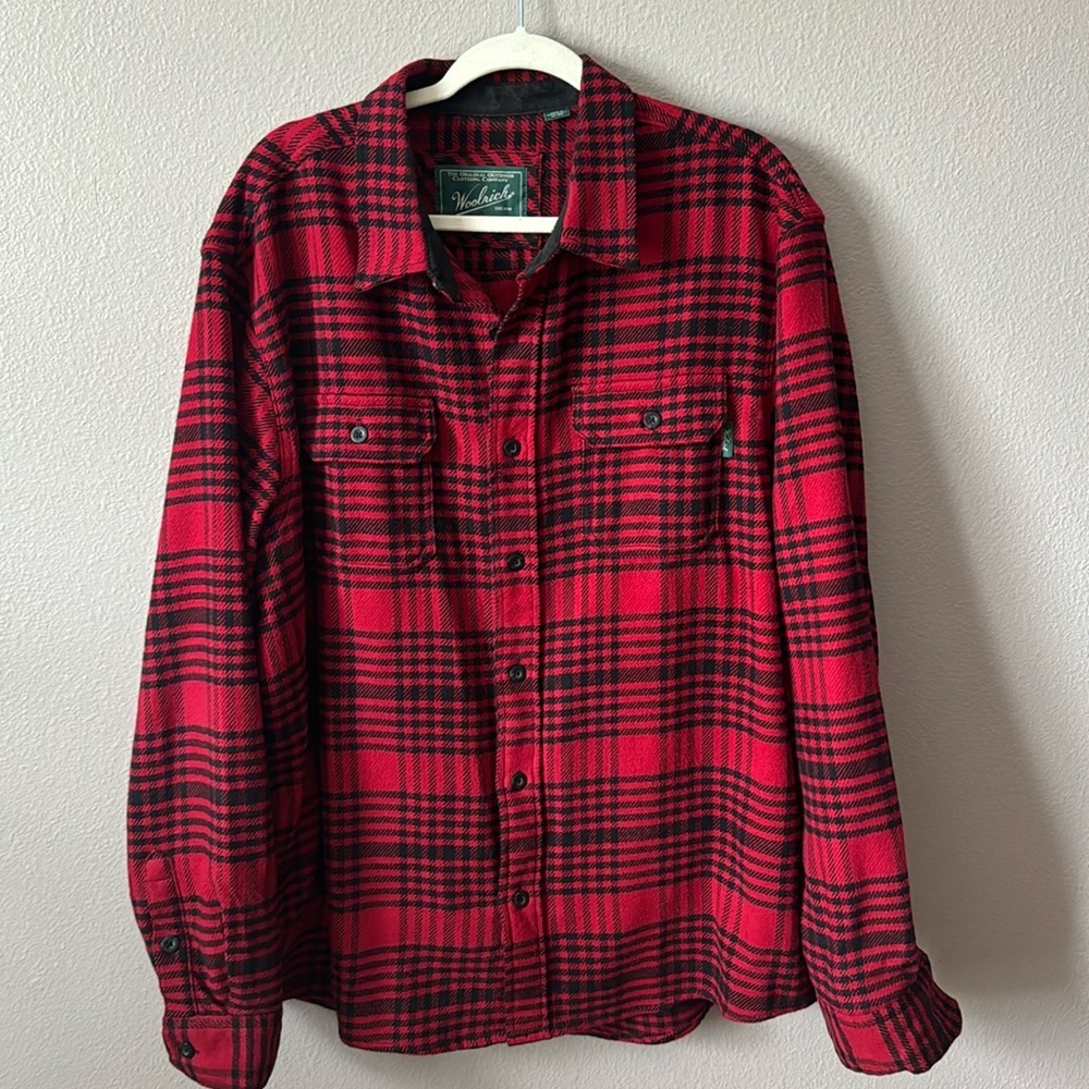 Woolrich Extra Large Men’s Cotton Button Down Long Sleeve Shirt plaid